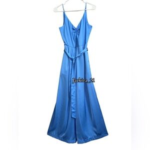 💙❤️ Elegant Blue Satin Jumpsuit